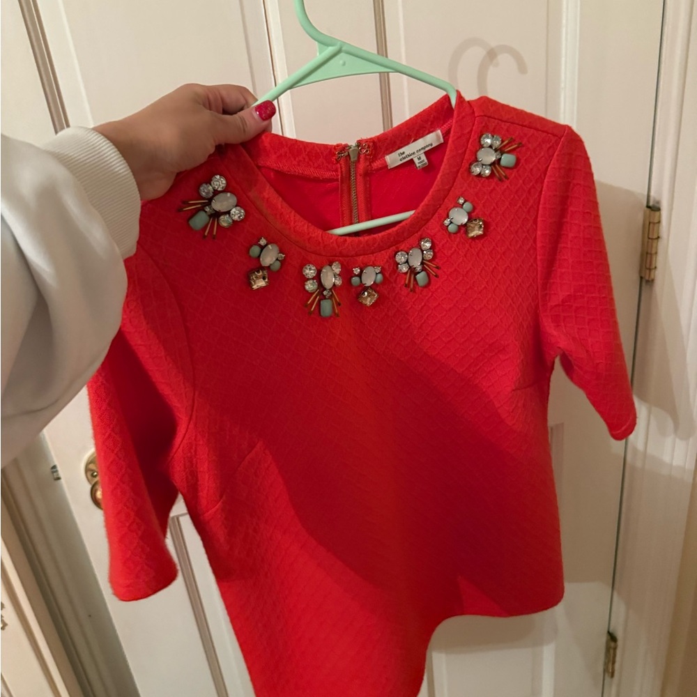 Red Embellished Top
